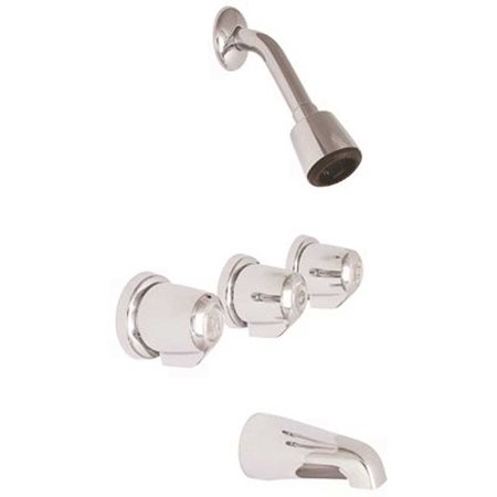 GERBER PLUMBING Classics Fluted 2-Handle Wall Mounted Tub and Shower Trim Kit in Chrome, Valve Not Included G004713083